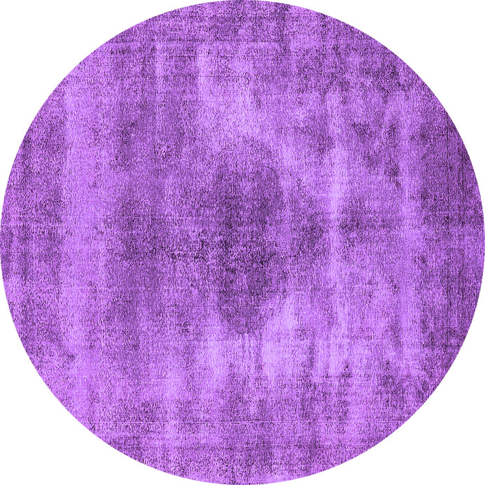 Round Oriental Purple Industrial Rug, urb1862pur