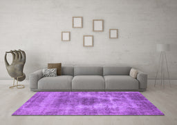 Machine Washable Oriental Purple Industrial Area Rugs in a Living Room, wshurb1862pur