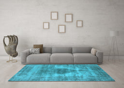 Machine Washable Oriental Light Blue Industrial Rug in a Living Room, wshurb1862lblu