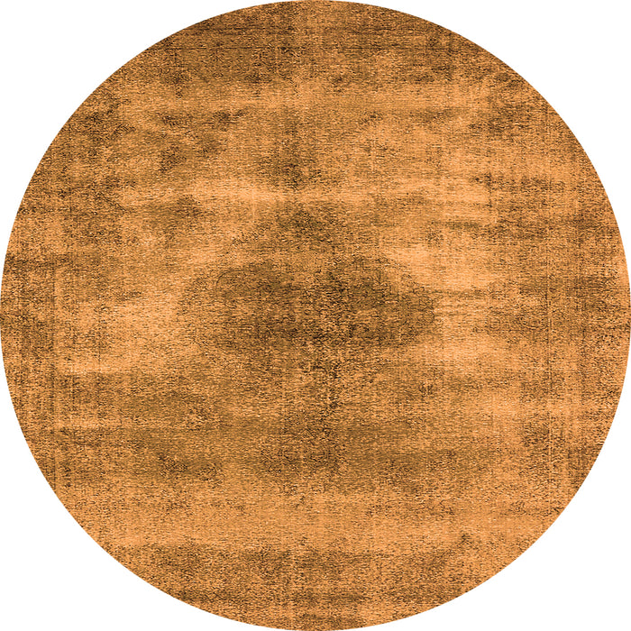 Round Oriental Orange Industrial Rug, urb1862org