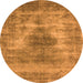 Round Oriental Orange Industrial Rug, urb1862org