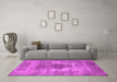 Machine Washable Oriental Pink Industrial Rug in a Living Room, wshurb1862pnk