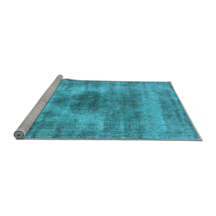 Sideview of Machine Washable Oriental Light Blue Industrial Rug, wshurb1862lblu