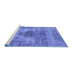 Sideview of Machine Washable Oriental Blue Industrial Rug, wshurb1862blu
