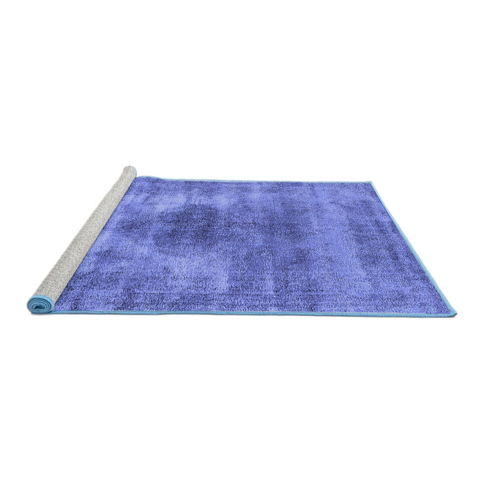 Sideview of Machine Washable Oriental Blue Industrial Rug, wshurb1862blu