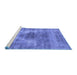 Sideview of Machine Washable Oriental Blue Industrial Rug, wshurb1862blu