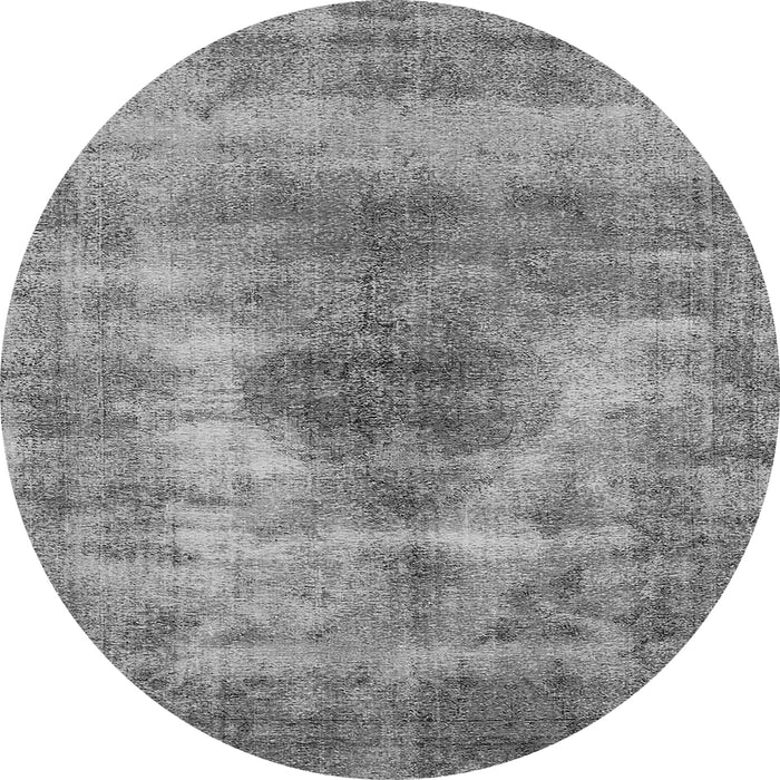 Round Oriental Gray Industrial Rug, urb1862gry