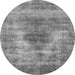 Round Oriental Gray Industrial Rug, urb1862gry