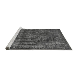 Sideview of Machine Washable Oriental Gray Industrial Rug, wshurb1863gry