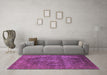 Machine Washable Oriental Purple Industrial Area Rugs in a Living Room, wshurb1863pur