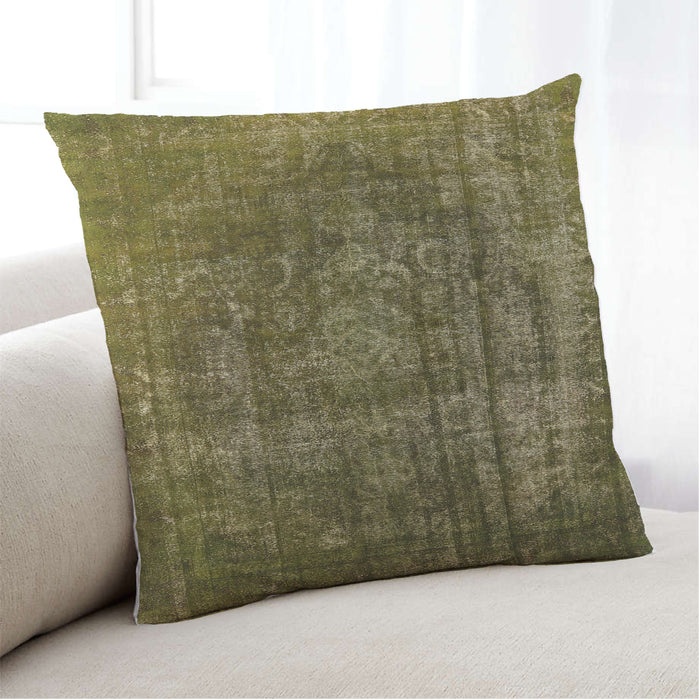 Lifestyle Image of Mid-Century Modern Urban Square Hazel Green Throw Pillow, 18 inch by 18 inch, pwurb1863