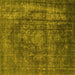 Square Machine Washable Oriental Yellow Industrial Rug, wshurb1863yw