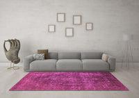 Machine Washable Oriental Pink Industrial Rug, wshurb1863pnk