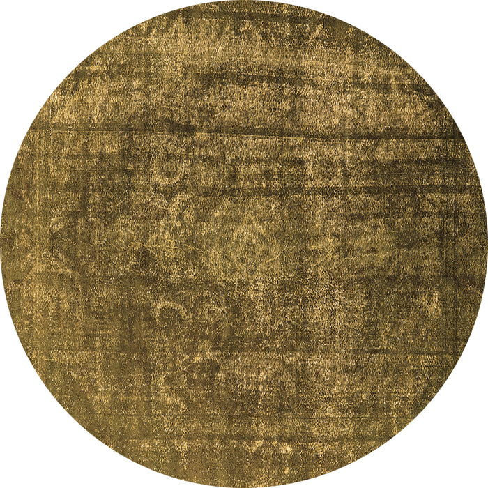 Round Machine Washable Oriental Brown Industrial Rug, wshurb1863brn