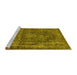 Sideview of Machine Washable Oriental Yellow Industrial Rug, wshurb1863yw