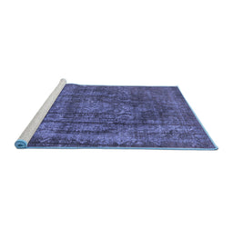 Sideview of Machine Washable Oriental Blue Industrial Rug, wshurb1863blu