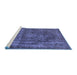 Sideview of Machine Washable Oriental Blue Industrial Rug, wshurb1863blu