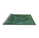 Sideview of Machine Washable Oriental Light Blue Industrial Rug, wshurb1863lblu