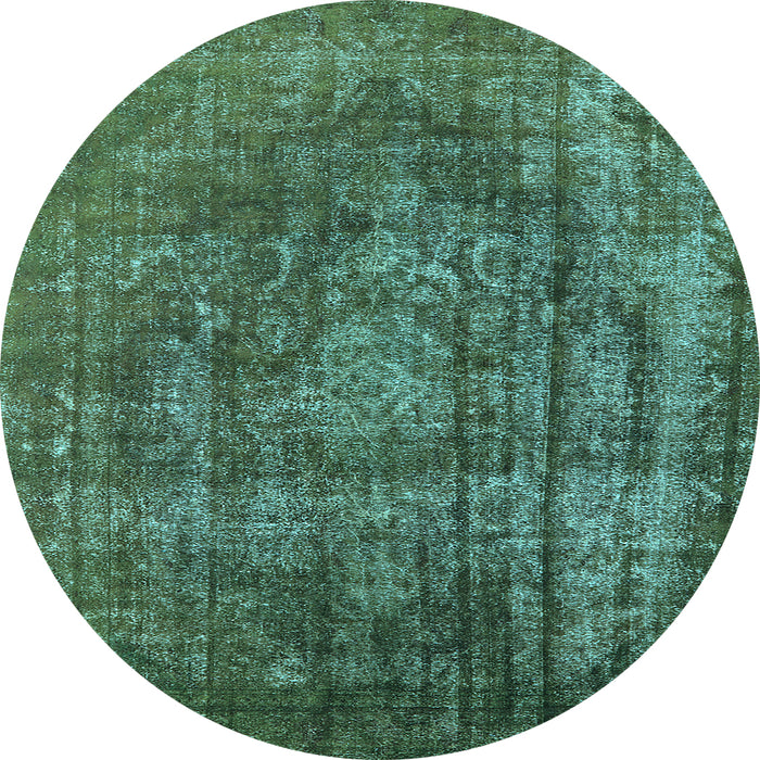 Round Oriental Light Blue Industrial Rug, urb1863lblu