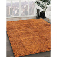 Mid-Century Modern Orange Red Orange Oriental Rug, urb1864