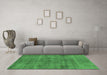 Machine Washable Oriental Emerald Green Industrial Area Rugs in a Living Room,, wshurb1864emgrn