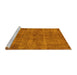 Sideview of Machine Washable Oriental Yellow Industrial Rug, wshurb1864yw