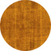 Round Oriental Yellow Industrial Rug, urb1864yw