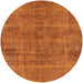 Round Mid-Century Modern Orange Red Orange Oriental Rug, urb1864