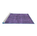 Sideview of Machine Washable Oriental Blue Industrial Rug, wshurb1864blu