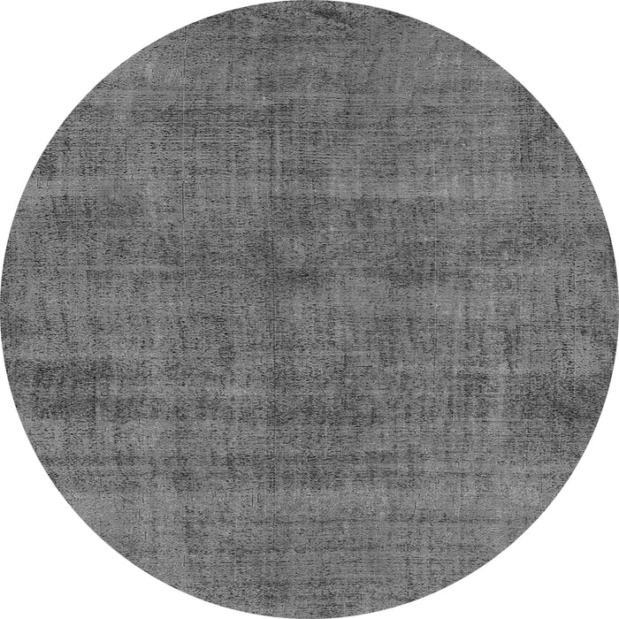 Round Machine Washable Oriental Gray Industrial Rug, wshurb1864gry