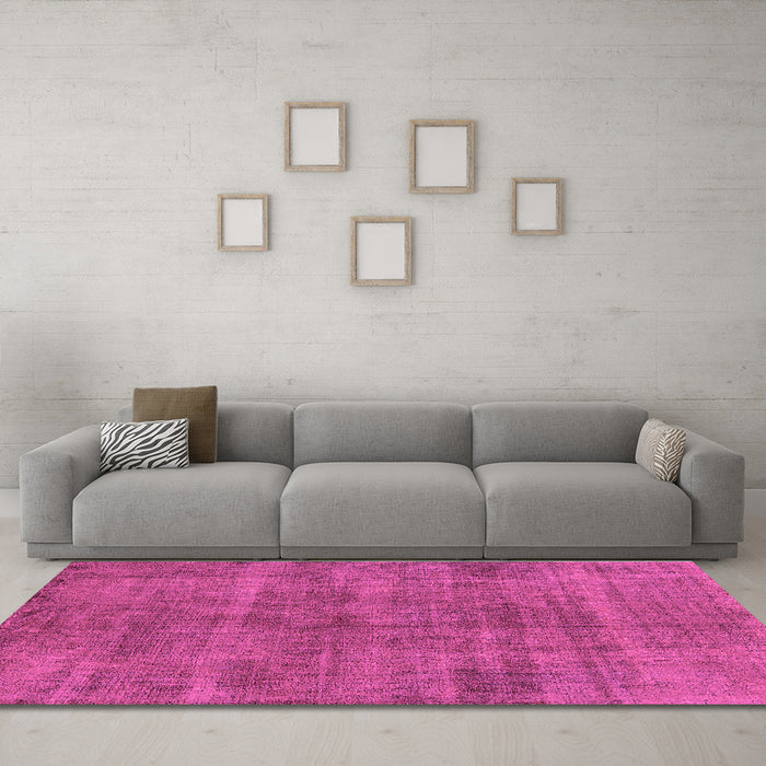 Machine Washable Oriental Purple Industrial Area Rugs in a Living Room, wshurb1864pur