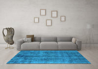 Machine Washable Oriental Light Blue Industrial Rug, wshurb1865lblu