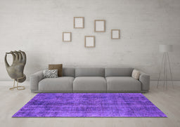 Machine Washable Oriental Purple Industrial Area Rugs in a Living Room, wshurb1865pur