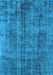 Machine Washable Oriental Light Blue Industrial Rug, wshurb1865lblu