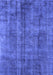 Machine Washable Oriental Blue Industrial Rug, wshurb1865blu