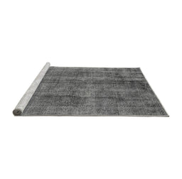 Sideview of Machine Washable Oriental Gray Industrial Rug, wshurb1865gry