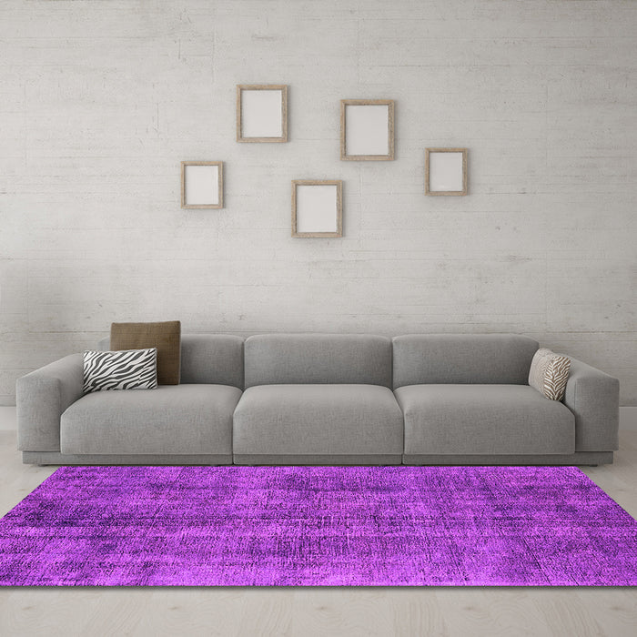 Machine Washable Oriental Pink Industrial Rug in a Living Room, wshurb1865pnk