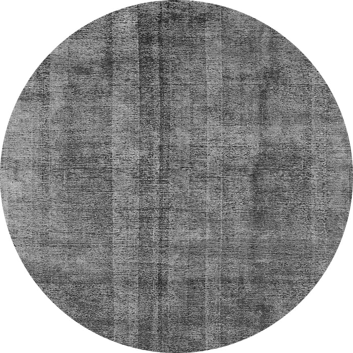 Round Machine Washable Oriental Gray Industrial Rug, wshurb1865gry