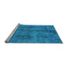 Sideview of Machine Washable Oriental Light Blue Industrial Rug, wshurb1865lblu