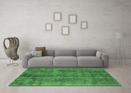 Machine Washable Oriental Emerald Green Industrial Area Rugs in a Living Room,, wshurb1865emgrn