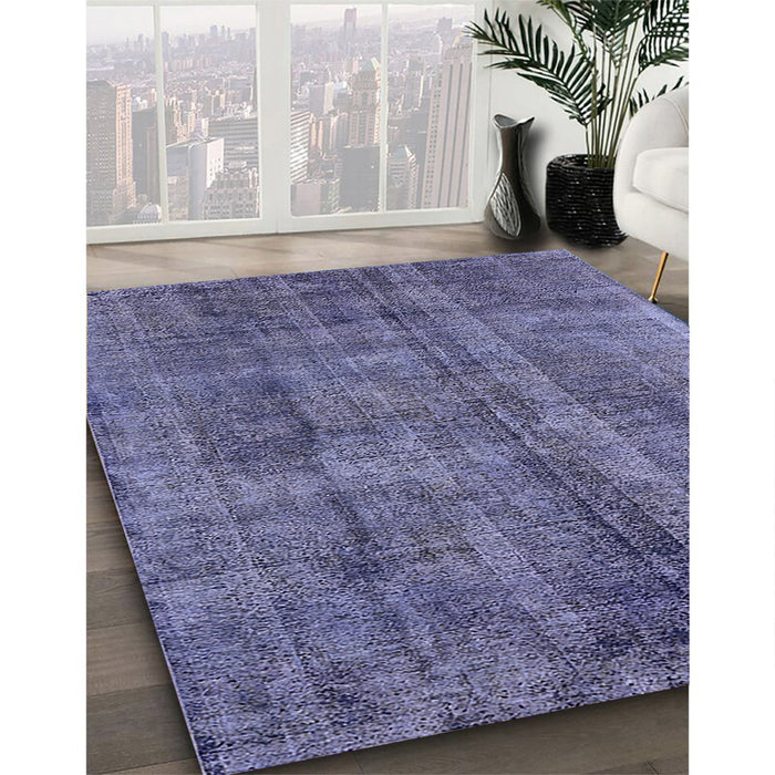 Machine Washable Industrial Modern Periwinkle Purple Rug in a Family Room, wshurb1865