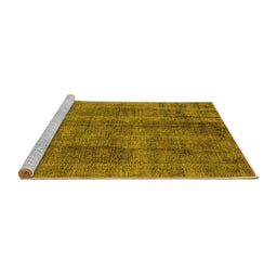 Sideview of Machine Washable Oriental Yellow Industrial Rug, wshurb1865yw