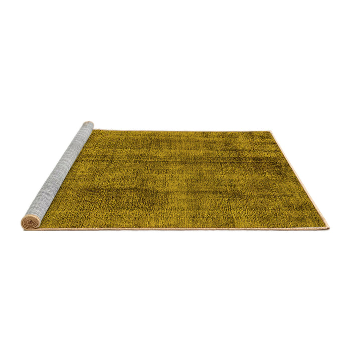 Sideview of Machine Washable Oriental Yellow Industrial Rug, wshurb1865yw
