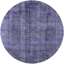 Round Machine Washable Industrial Modern Periwinkle Purple Rug, wshurb1865