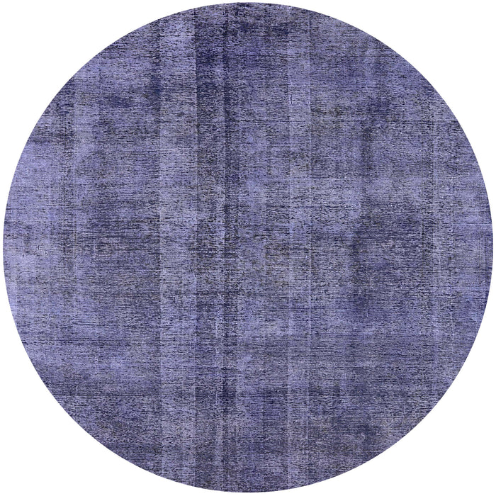 Round Mid-Century Modern Purple Oriental Rug, urb1865