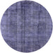 Round Mid-Century Modern Purple Oriental Rug, urb1865