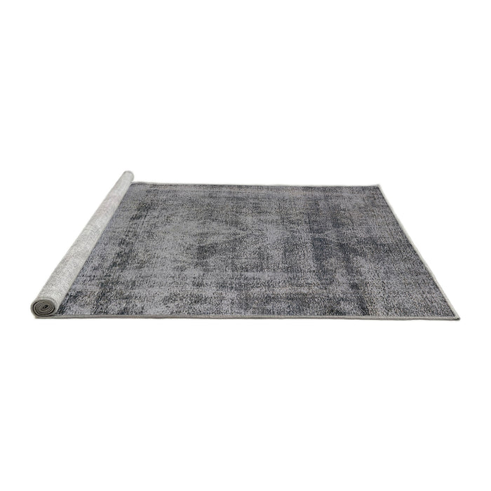 Sideview of Machine Washable Industrial Modern Grey Gray Rug, wshurb1866
