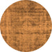 Round Machine Washable Oriental Orange Industrial Area Rugs, wshurb1866org