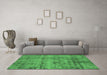 Machine Washable Oriental Emerald Green Industrial Area Rugs in a Living Room,, wshurb1866emgrn