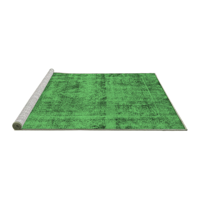 Sideview of Machine Washable Oriental Emerald Green Industrial Area Rugs, wshurb1866emgrn